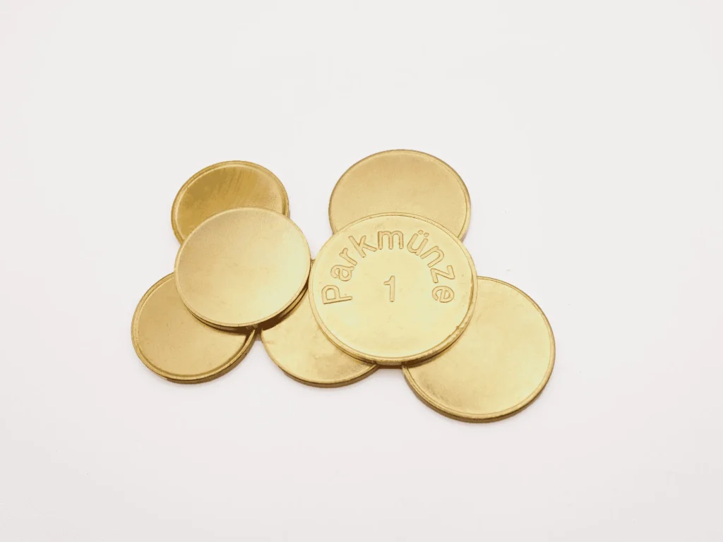 Parkmünzen in gold - Kissing Menden